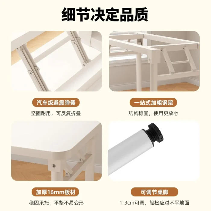 Foldable simple computer table and chair set Small bedroom Home student desk Writing table Desk rectangle - Image 4