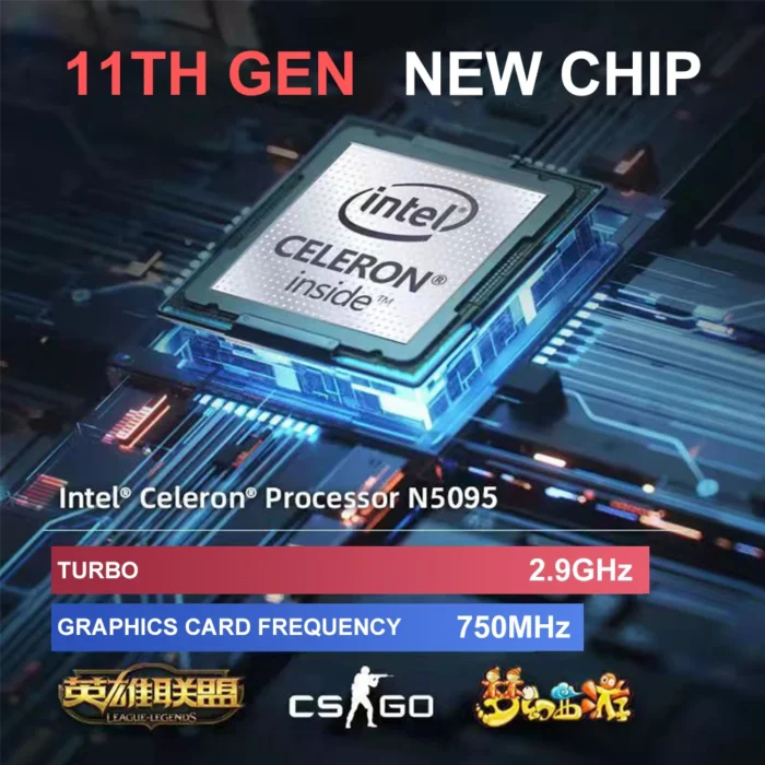 AKPAD 11th Gen Intel Celeron N5095 Laptop Windows10/11, Max 32GB RAM,128gb- 2TB SSD, 2.4G/5G WiFi, BT, Girlish style Pink Keybd - Image 6