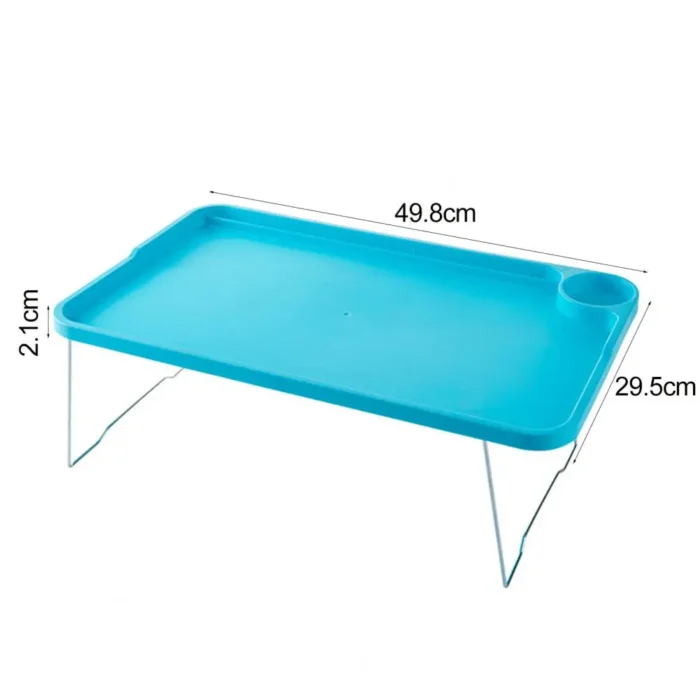 Portable Breakfast Tray Portable Folding Laptop Table with Cup Holder for Student Dormitory Sofa Stable Bed Tray with Non-slip - Image 5