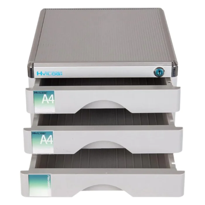 File Cabinet Multi Layer Office Aluminum Alloy with Lock Easy to Use Filing Organizer Premium Desktop Drawer Filing Cabinet