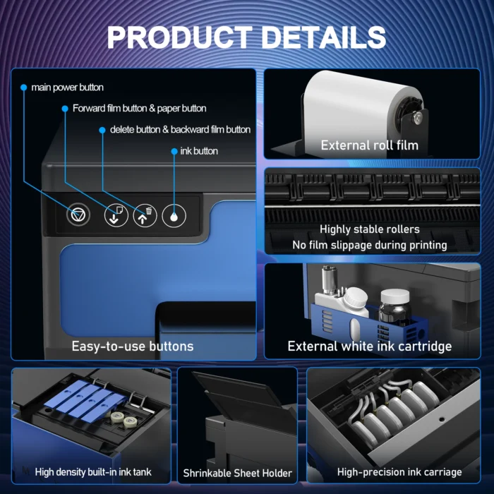 A3 XP600 DTF Printer Direct to Film Transfer Printing Machine impresora dtf a3 with Roll Feeder T shirt Printer For all Textile - Image 4