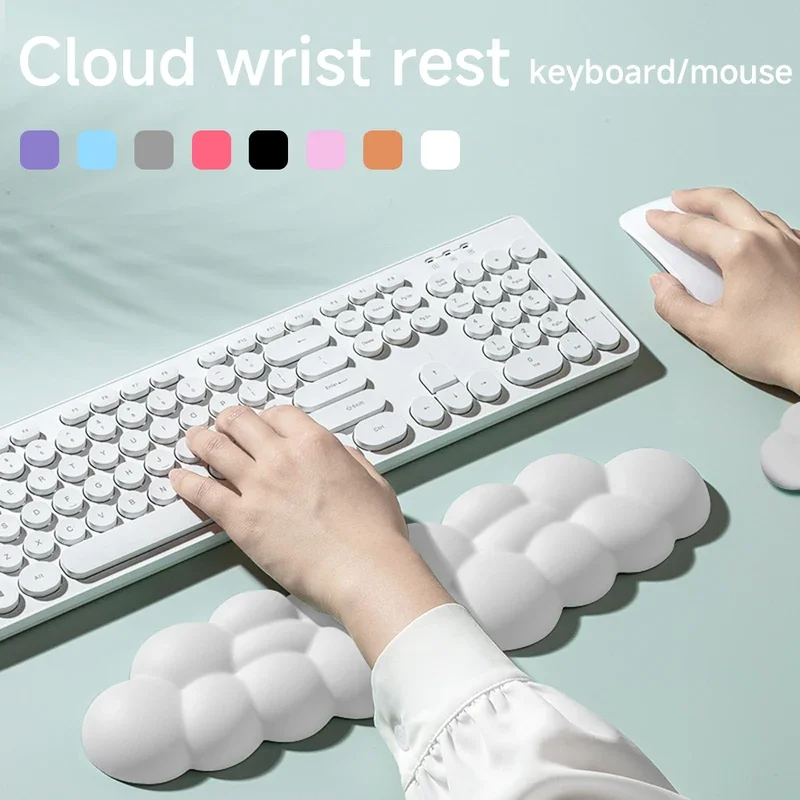 Mouse pad with wrist rest keyboard cloud anti-slip desktop office gamer mouse wrist rest Ergonomic keyboard mouse pad wrist rest - Image 2