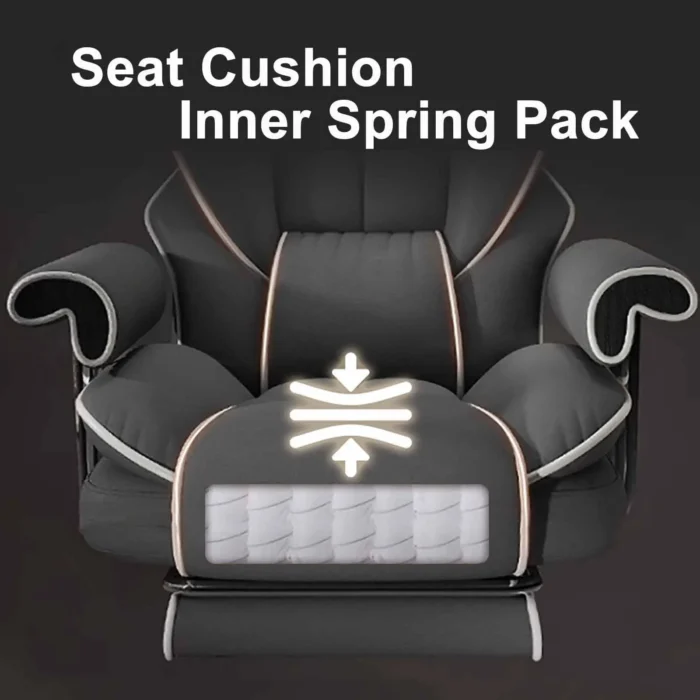 Big and Tall Office Chair High Back Leather Executive Chair with Footrest Ergonomic Lumbar Support and Fixed Soft Armrests - Image 4