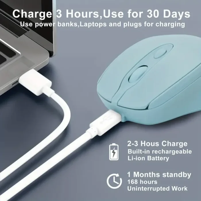 Rechargeable Wireless Computer Mouse 2.4G Bluetooth-Compatible Wireless Mouse USB Silent Gamer Mice For PC Laptop Macbook Tablet - Image 2