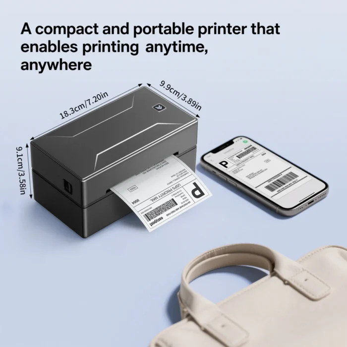 Bluetooth HD Printer D100 Black Protable Thermal Small Shipping Label Printer Compatible with iPhone Android Mac Window - Image 2