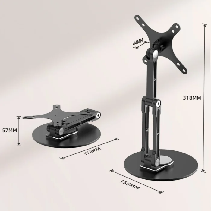 UPERFECT VESA Monitor Desk Mount Single Monitor Stands Freestanding Fits 12'' to 22'' Computer Screen with Height Adjustable - Image 3