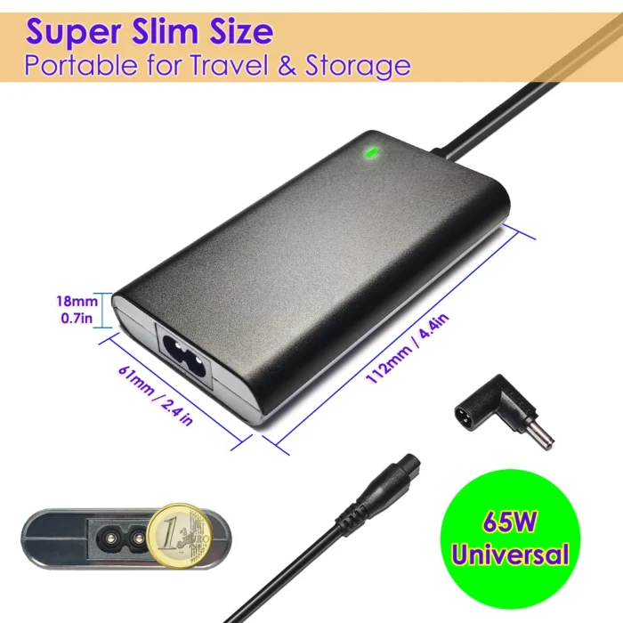 65W Universal Laptop Charger Power Adapter 16 DC Tip 16V 18.5V 19V 19.5V 20V For Asus Acer Dell HP Lenovo LG Samsung Sony, etc - Image 2
