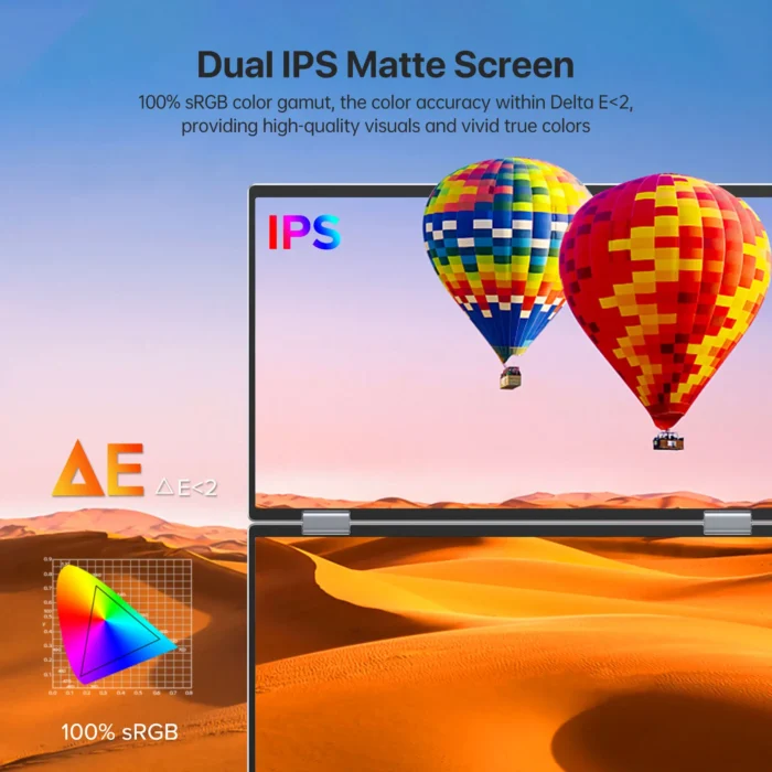 EVICIV Dual Stacked 15.6"Folding Monitor Triple Portable Display Bulit in Stand VESA Freely Adjust Screen OSD Menu for PC Window - Image 4