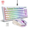 Rechargeable Wireless 87 Keys Keyboard Mouse Combos Kit 2.4G USB RGB Backlight Keyboard and Gaming Mice Set for Home Office