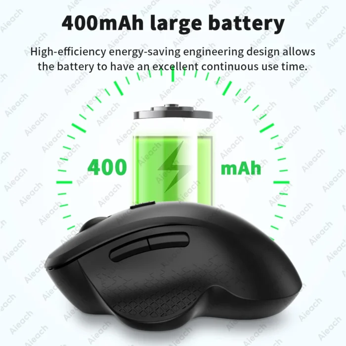 GOYN Bluetooth Wireless Mouse 3 Device Connection Dual Mode 2.4G+BT5.0/3.0 Rechargeable 400mAh 1600DPI Ergonomic for PC Laptop - Image 3