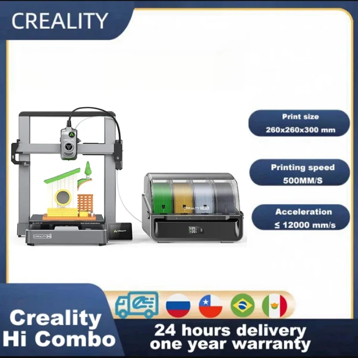 Creality Hi Combo 3D Printer Core XZ Motion 500mm/S Speed Multi-color printing Auto Leveling 260*260*300mm Metal Build Printer