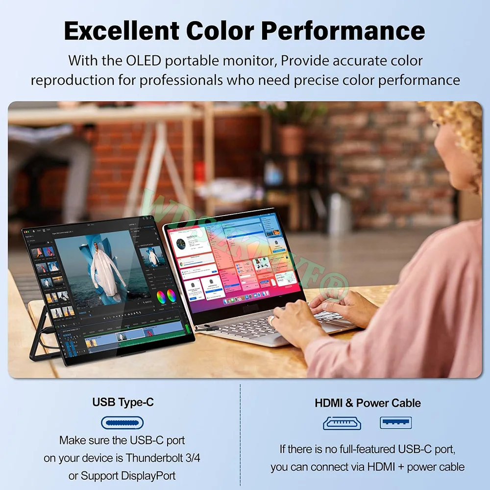 13.5“/14“/15.6”/16“Portable IPS Panel Secondary Display Computer Monitor Type-C HDMI For Cell phone Xbox Switch Laptop - Image 5
