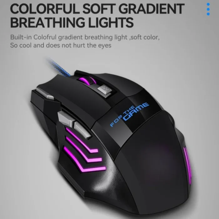 G6 USB Wired Gaming Mouse 7 Button 5500DPI Adjustable Optical Ergonomic E-sports Mice for Laptop PC Xiaomi HUAWEI Samsung Pad - Image 5