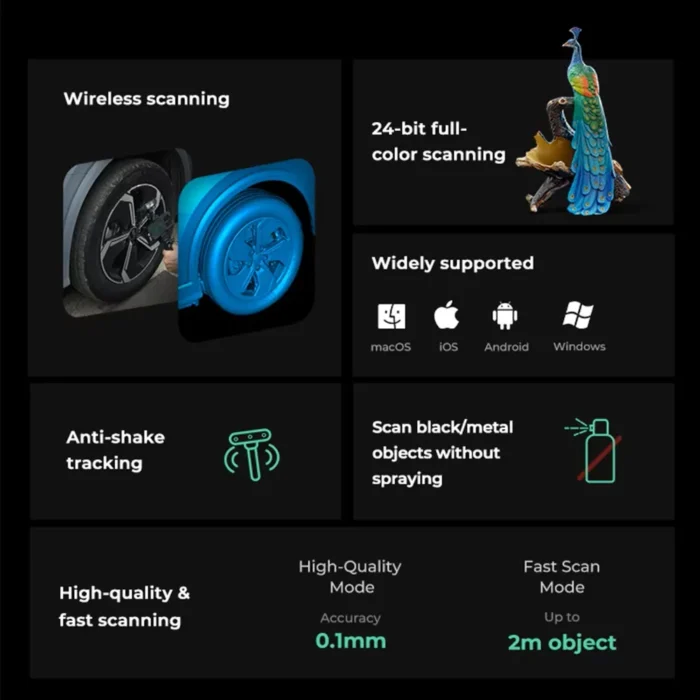 Creality CR-Scan Ferret Pro 3D Scanner Portable Handheld Anti-shake Tracking WiFi6 Wireless Scanning 0.1mm Accuracy 24-bit - Image 2