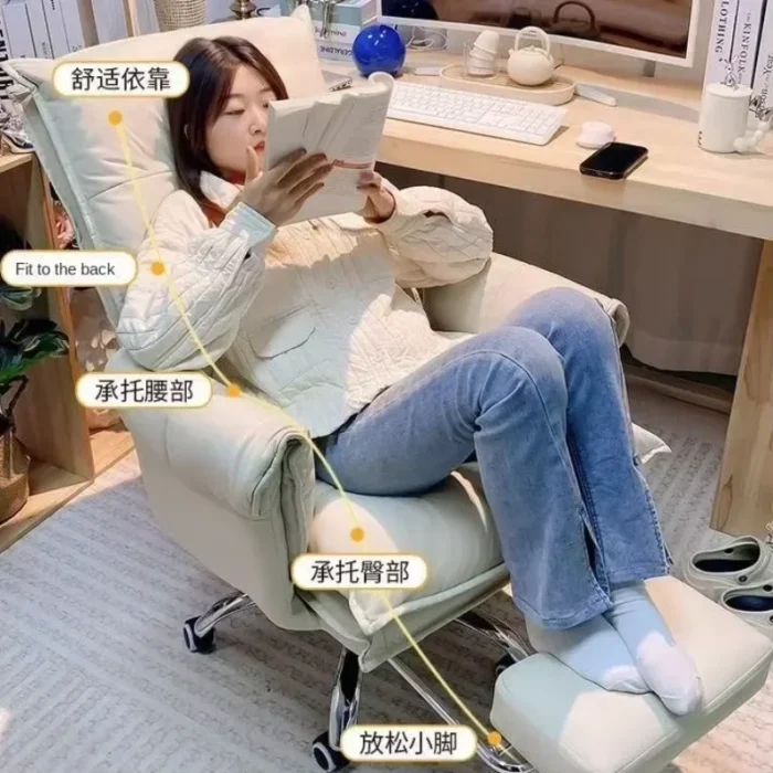 Folding recliner sofa chair computer chair dormitory comfortable sedentary home lazy sofa bedroom office living room armchair - Image 3