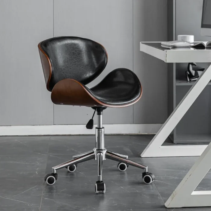 Metal Craft Stainless Steel Office Chair Solid Wood Computer Chair Lift Chair Backrest Swivel Chairs Study Dormitory Desk Chairs - Image 3