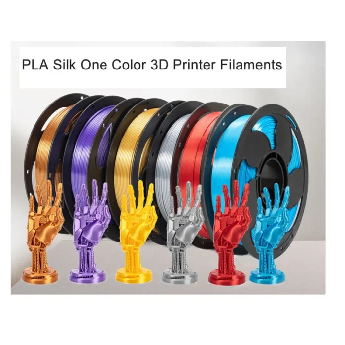Silver PLA Silk 3D Printer Filaments 1kg 1.75mm 3D Printing Consumables PLA Silky Metallic PLA Silver color 3D Printer Material - Image 4