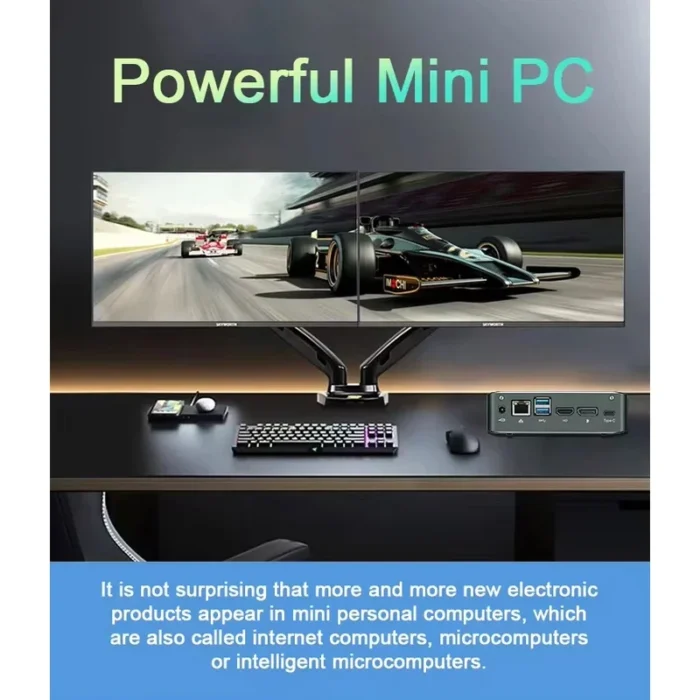 MU01 Mini Desktop PC High-Performance Aluminum Alloy For Gaming Office & Industrial Use Pocket Size With AU & US Plugs - Image 2