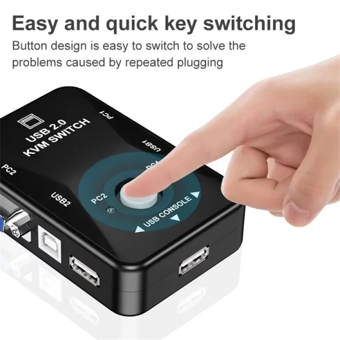 2 And 4 Port VGA KVM Switch 1080P USB 2.0 Splitter Mouse Keyboard Printer Pendrive Share Switcher Box Adapter Out KVM Switch - Image 4