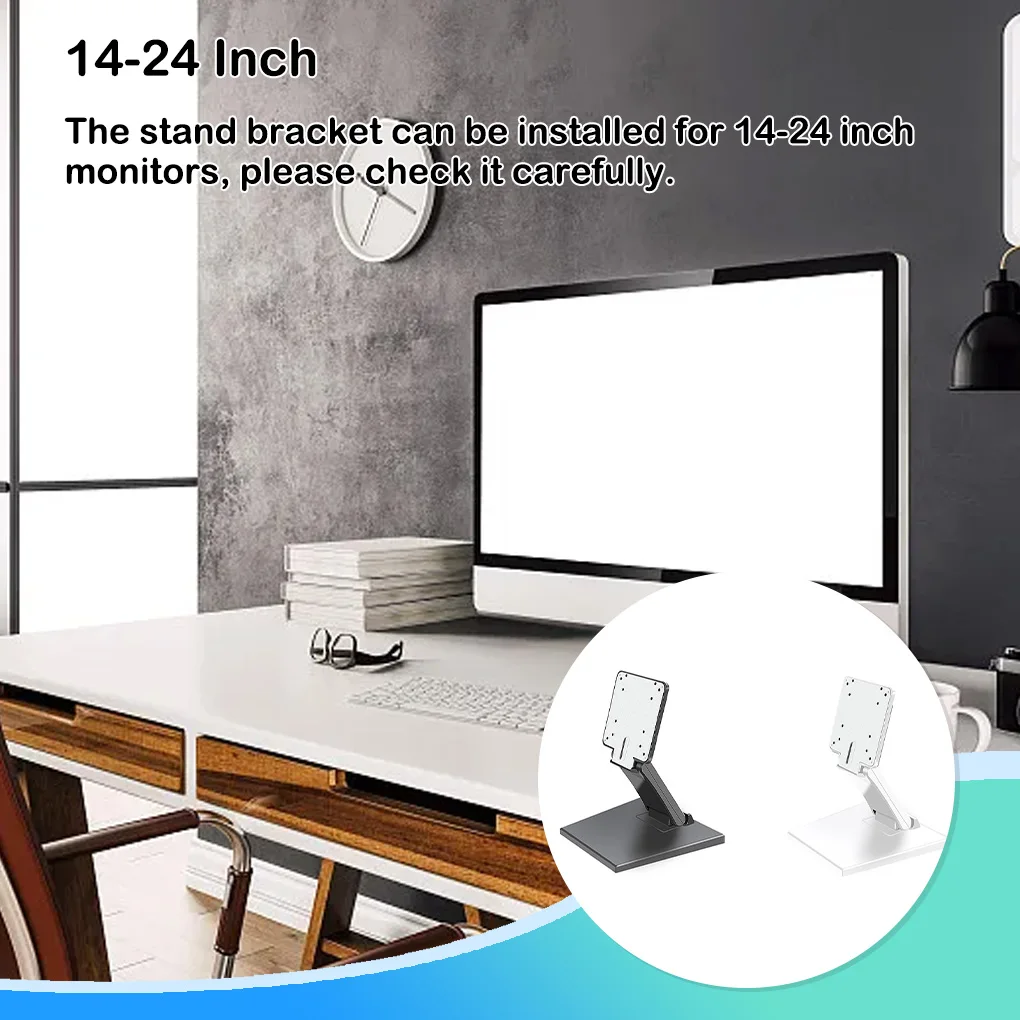 Computer Monitor Stand Bracket 75*75mm VESA Desktop Foldable PC LCD Mount Holder Upright Hanger Computer Support for 14-24 Inch - Image 3