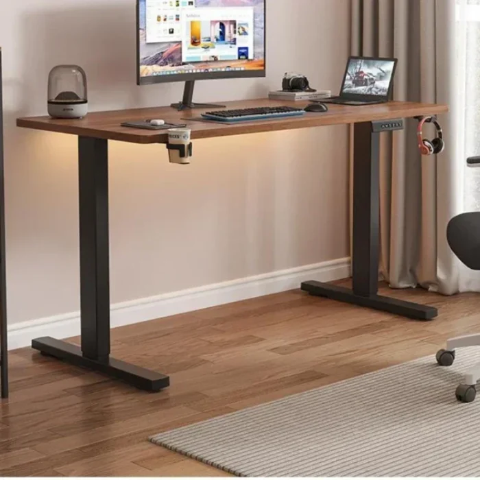 Solid Wood Electric Lifting Table Smart Computer Game E-sports Large White Student Study Table Lifting Table Desks Office - Image 2